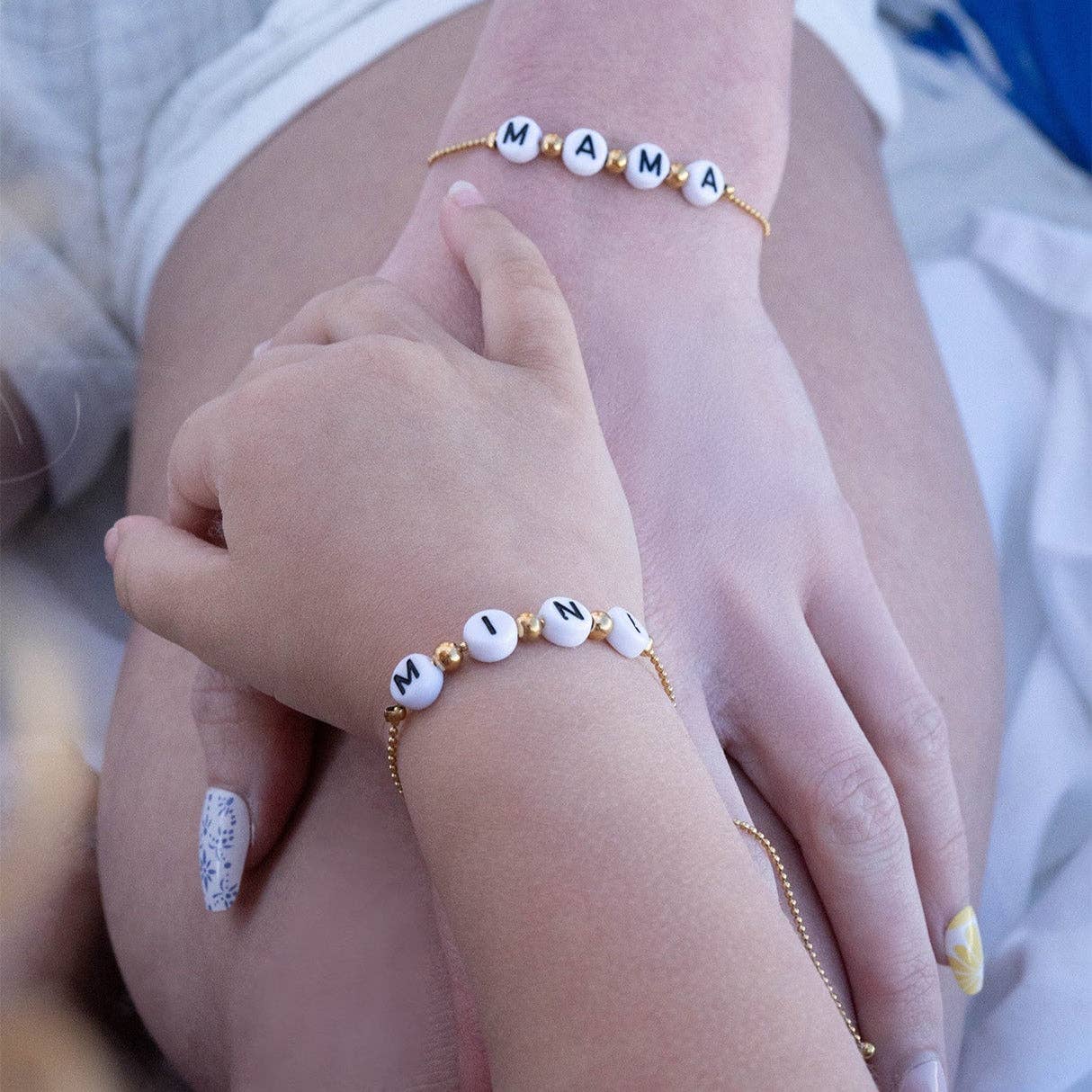18K Gold Mama + Mini Bracelet Set
