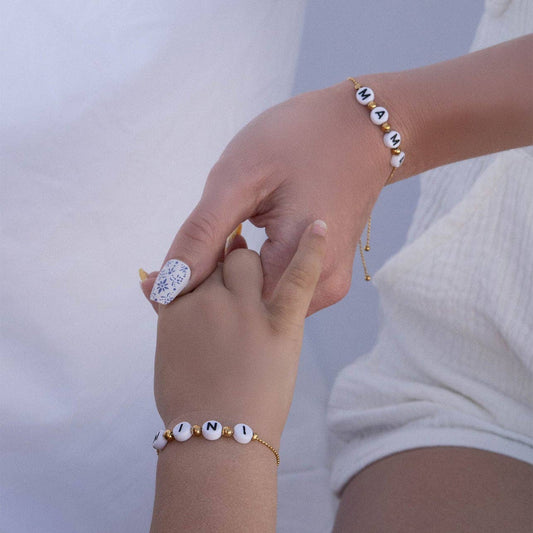18K Gold Mama + Mini Bracelet Set