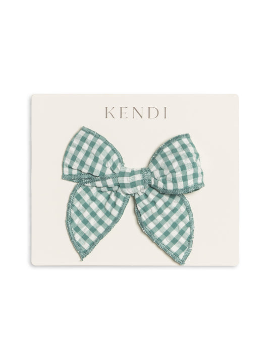 Gingham Bow Clip