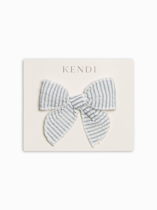 Shore Stripe Bow Clip